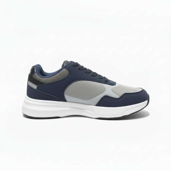 Navy Material Block Sneakers Navy Nawao.com