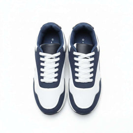 Navy Material Block Sneakers Navy Nawao.com