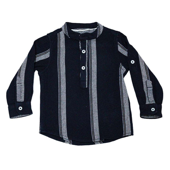 NAVY MATTY STRIPED LS SHIRTS NAVY 3 6 MONTHS Nawao.com