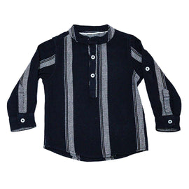NAVY MATTY STRIPED LS SHIRTS NAVY 3 6 MONTHS Nawao.com