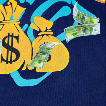 Navy Money Is Everything Graffiti S S Graphic Tee Navy Nawao.com