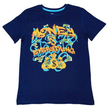 Navy Money Is Everything Graffiti S S Graphic Tee Navy Nawao.com
