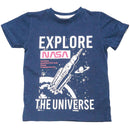 Navy Nasa Short Sleeve T Shirt And Shorts Pyjama Set Nawao.com