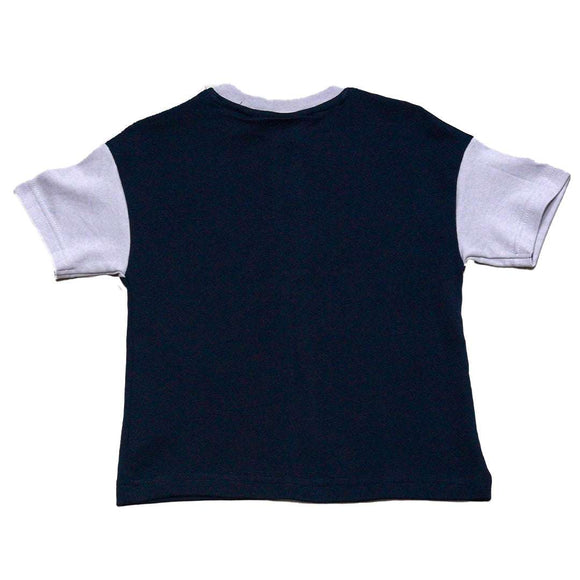 Navy Oversize Contrast Sleeve Spiderman T Shirt Nawao.com