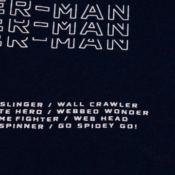 Navy Oversize Contrast Sleeve Spiderman T Shirt Nawao.com
