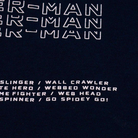 Navy Oversize Contrast Sleeve Spiderman T Shirt Nawao.com
