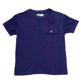 Navy Oversized Flap Pocket T Shirt Nawao.com
