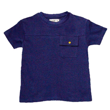 Navy Oversized Flap Pocket T Shirt Nawao.com