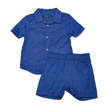 Navy Pin Stripe 2 Pcs Set Nawao.com