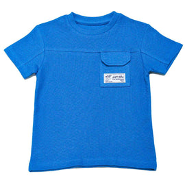 Navy Pocket Paneled Short Sleeve T Shirt Nawao.com