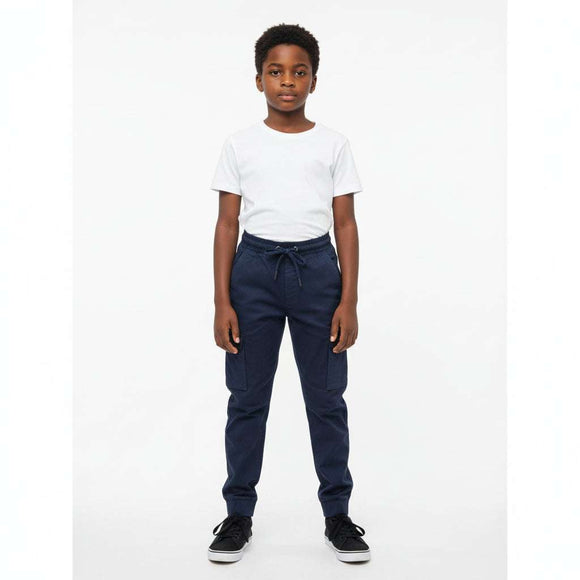 Navy Pull On Table Casual Trouser Navy Nawao.com