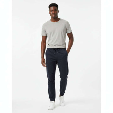 Navy Satin Twill Jogger Nawao.com