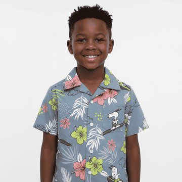 Navy Snoopy Aop Resort Shirt Navy Nawao.com