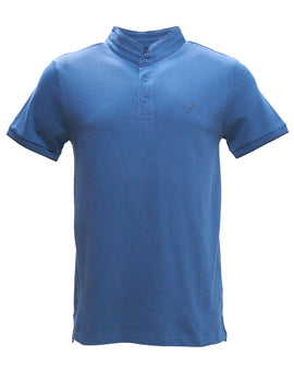 Navy Standup Color Polo Shirt With Chest Nawao.com