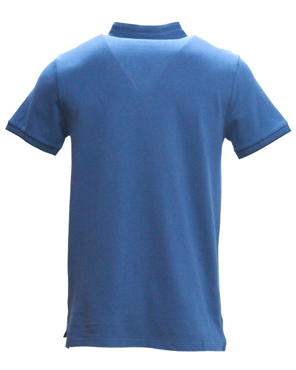 Navy Standup Color Polo Shirt With Chest Nawao.com