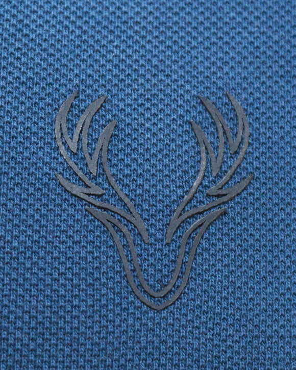 Navy Standup Color Polo Shirt With Chest Nawao.com