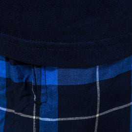 Navy T Shirt And Check Pyjama Set Navy Nawao.com