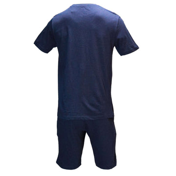 Navy T Shirt And Pyjama Shorts Set Navy Nawao.com