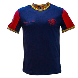 Navy T Shirt With Y D Rib And Chest Logo Navy Nawao.com