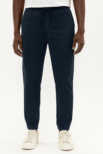 Navy Twill Jogger Navy Nawao.com