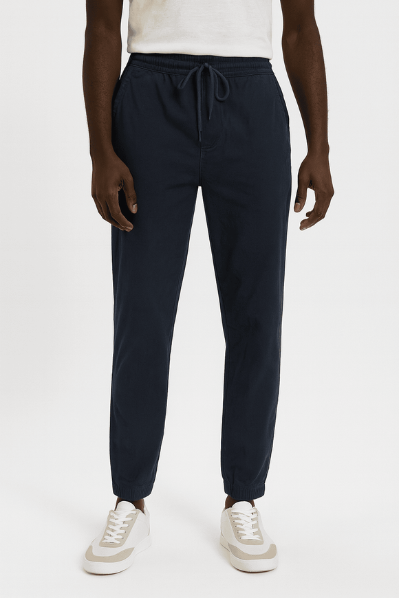 Navy Twill Jogger Nawao.com