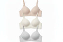 Nude Ivory Grey 3 Pack Non Wired Bras Assorted Nawao.com