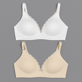 Nude Ivory Laced 2 Pack Nursing Bras Nawao.com
