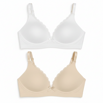 Nude Ivory Laced 2 Pack Nursing Bras Nawao.com