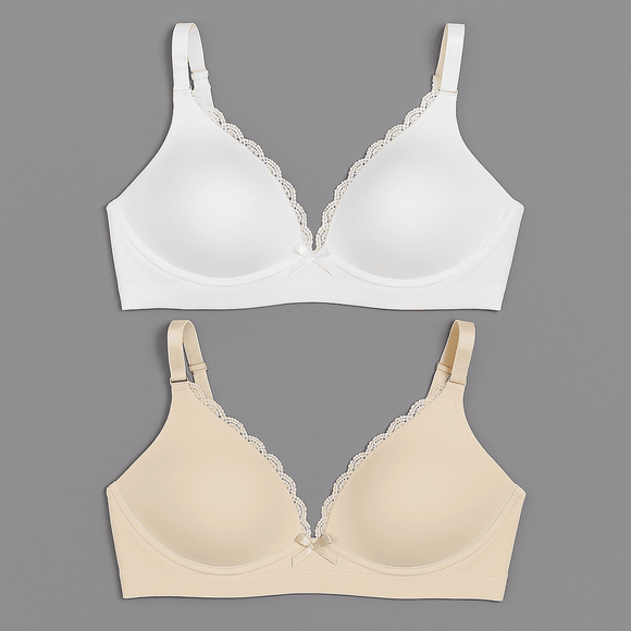 Nude Ivory Laced 2 Pack Nursing Bras Nawao.com