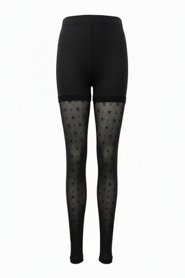 Nude Jacquard Tights Beige s S Nawao.com