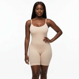 Nude Seamless Shapewear Bodysuit Beige Nawao.com