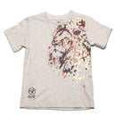 Oatmeal Foil Print Short Sleeve T Shirt Nawao.com