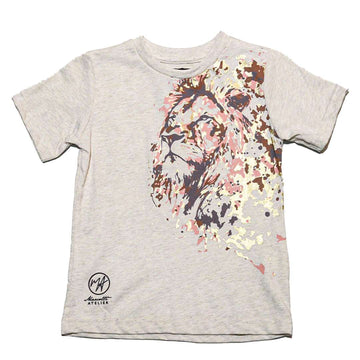Oatmeal Foil Print Short Sleeve T Shirt Nawao.com