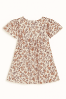 Off White Floral Aop Frill Sleeve Woven Dress White Nawao.com