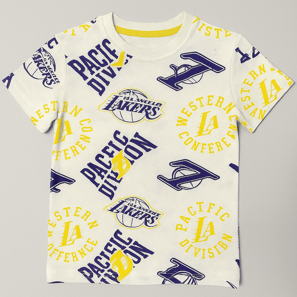 Off White Nba Lakers Aop T Shirt Cream Nawao.com