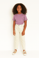 Off White Poplin Wideleg Pants With Contrast Top Stitch Nawao.com