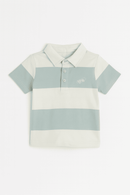 Off White Stripe Polo Shirt White Nawao.com