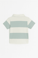 Off White Stripe Polo Shirt White Nawao.com