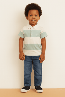 Off White Stripe Polo Shirt White Nawao.com