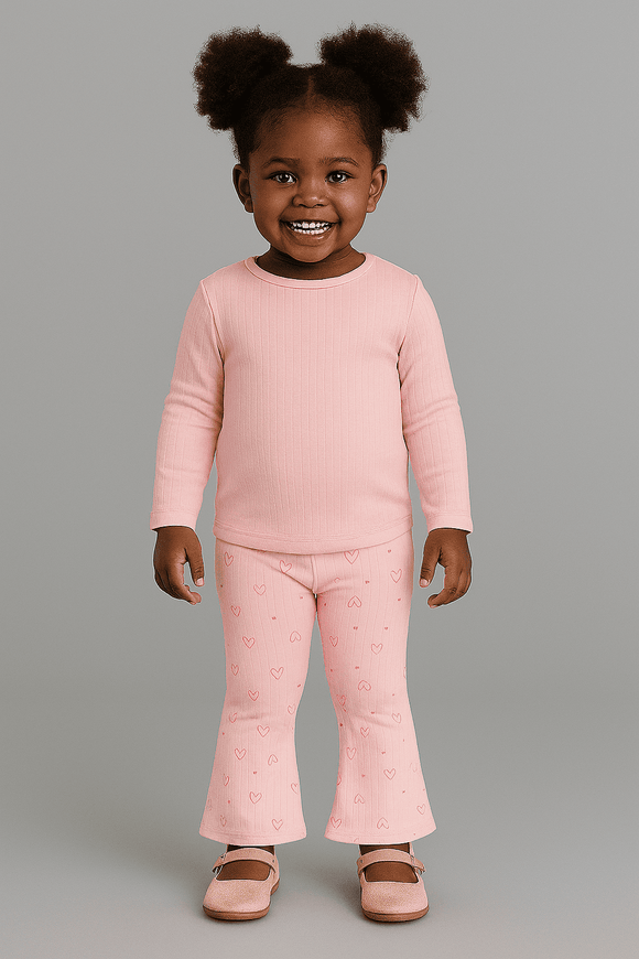 Oink Aaop Rib Leggings Pale Pink Nawao.com