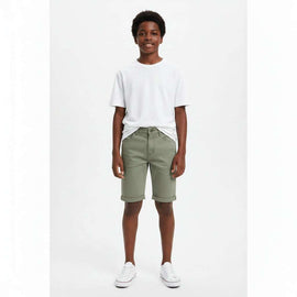 Olive 5 Pocket Denim Shorts Dark Green Nawao.com