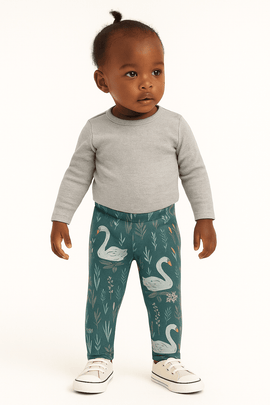 Olive All Over Print Leggings Green Nawao.com