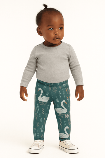 Olive All Over Print Leggings Green Nawao.com