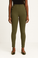 Olive Criss Cross Elastic Waistband Legging Nawao.com