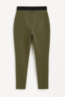 Olive Criss Cross Elastic Waistband Legging Nawao.com