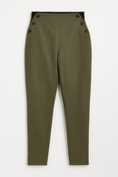 Olive Criss Cross Elastic Waistband Legging Nawao.com