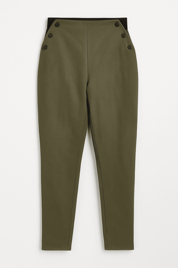 Olive Criss Cross Elastic Waistband Legging Nawao.com
