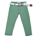 Olive Dobby Fabric Belted Trouser Nawao.com