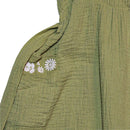 Olive Front Placket Dress Nawao.com