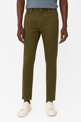 Olive Green 5 Pocket Slim Fit Trouser Nawao.com